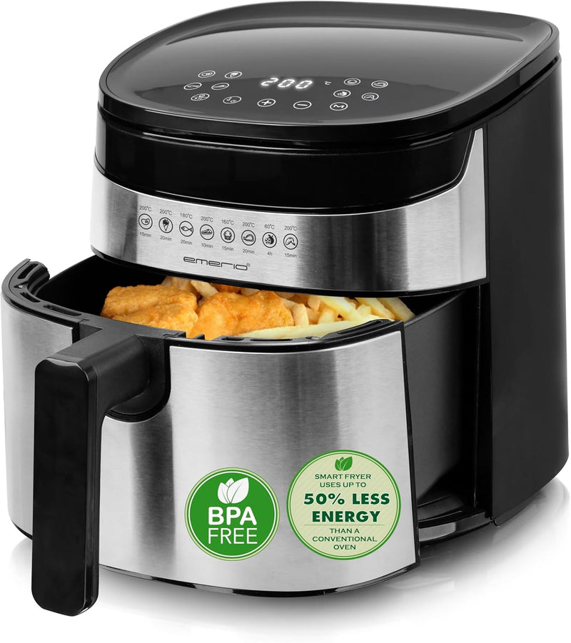 Emerio 4.5 Liter grosse digitale Heissluftfritteuse TOP AirFryer Frittieren ohne zusätzliches Öl 8 A