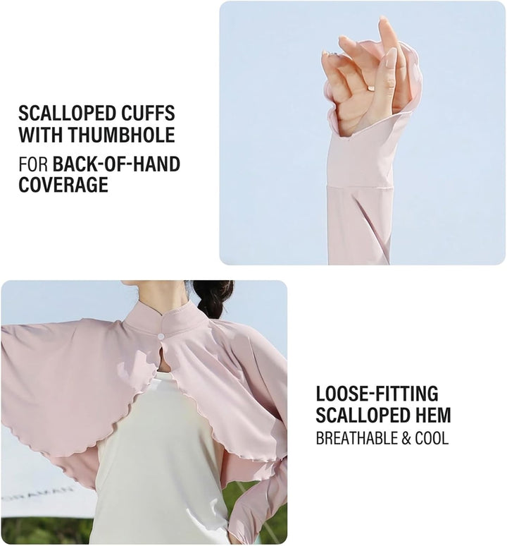Elegtiskas Women’s Sun Protection Shawl UV Protection Shrug Lightweight Cooling Summer Cover Up for