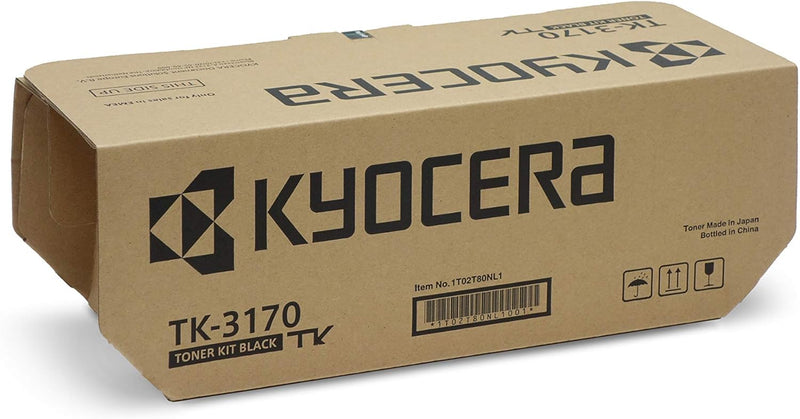 Kyocera TK-3170 Schwarz inkl. Resttonerbehälter. Original Toner-Kartusche 1T02T80NL1. Kompatibel für