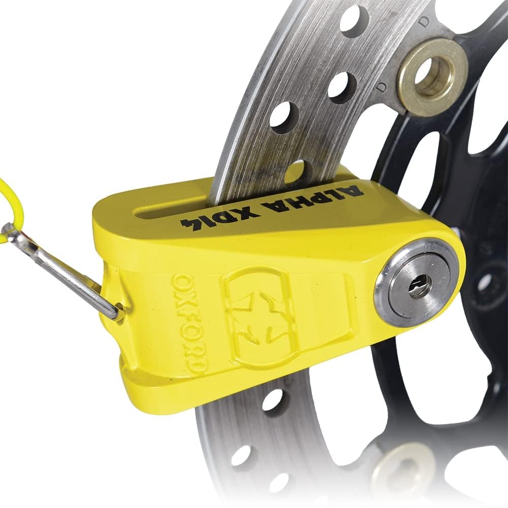 LK276 - Oxford Alpha XD14 Stainless Disc Lock (14 mm Pin) Yellow Gelb, Gelb