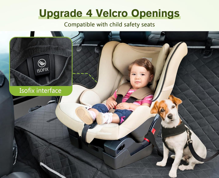 pecute Hundedecke Auto Rückbank 136 * 146 cm, Rücksitz mit Seitenschutz & Sichtfenster, Autositzbezu