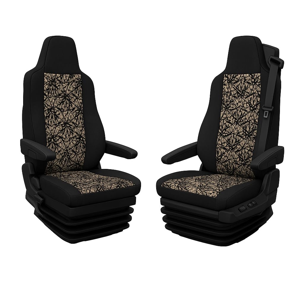 Sitzbezüge-Set für Man TGX TG3 ab 2020 (Dänisch Plüsch GRAU), Dänisch Plüsch GRAU