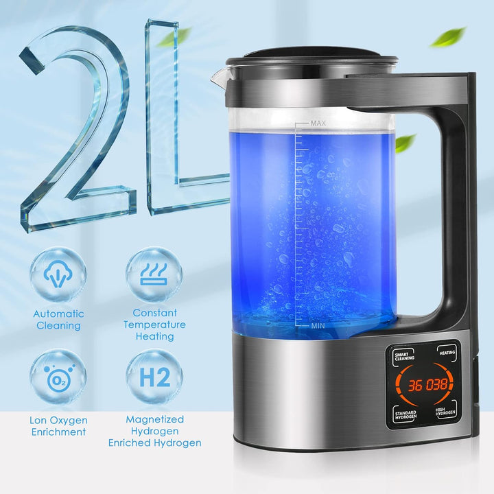 Wasserstoff Generator, 2L Wasserstoff Wassergenerator, Wasserstoffreiche Tragbar Wasserstoffgenerato