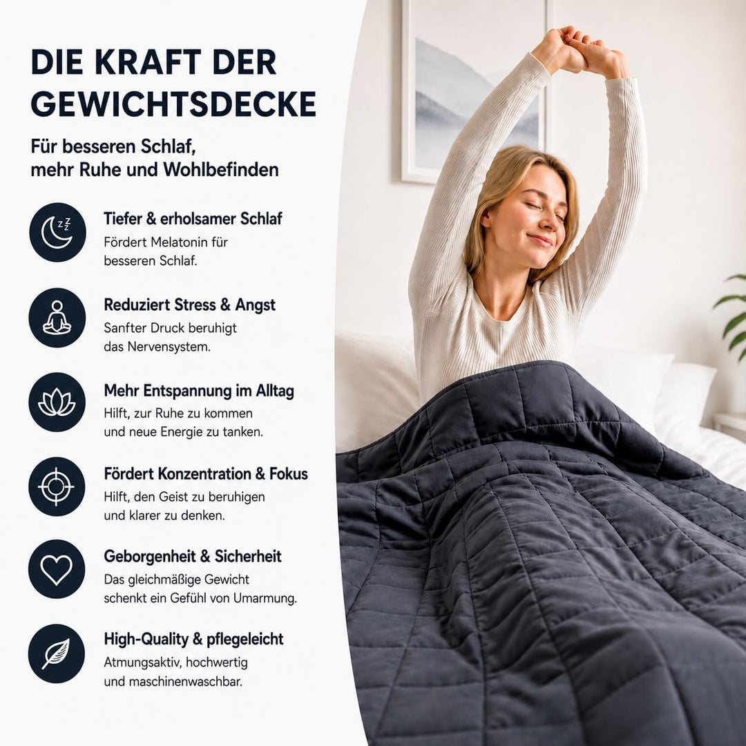 Gewichtsdecke 7kg Bettdecke 135x200 Baumwolldecke - waschbare Premium Decke, 7kg