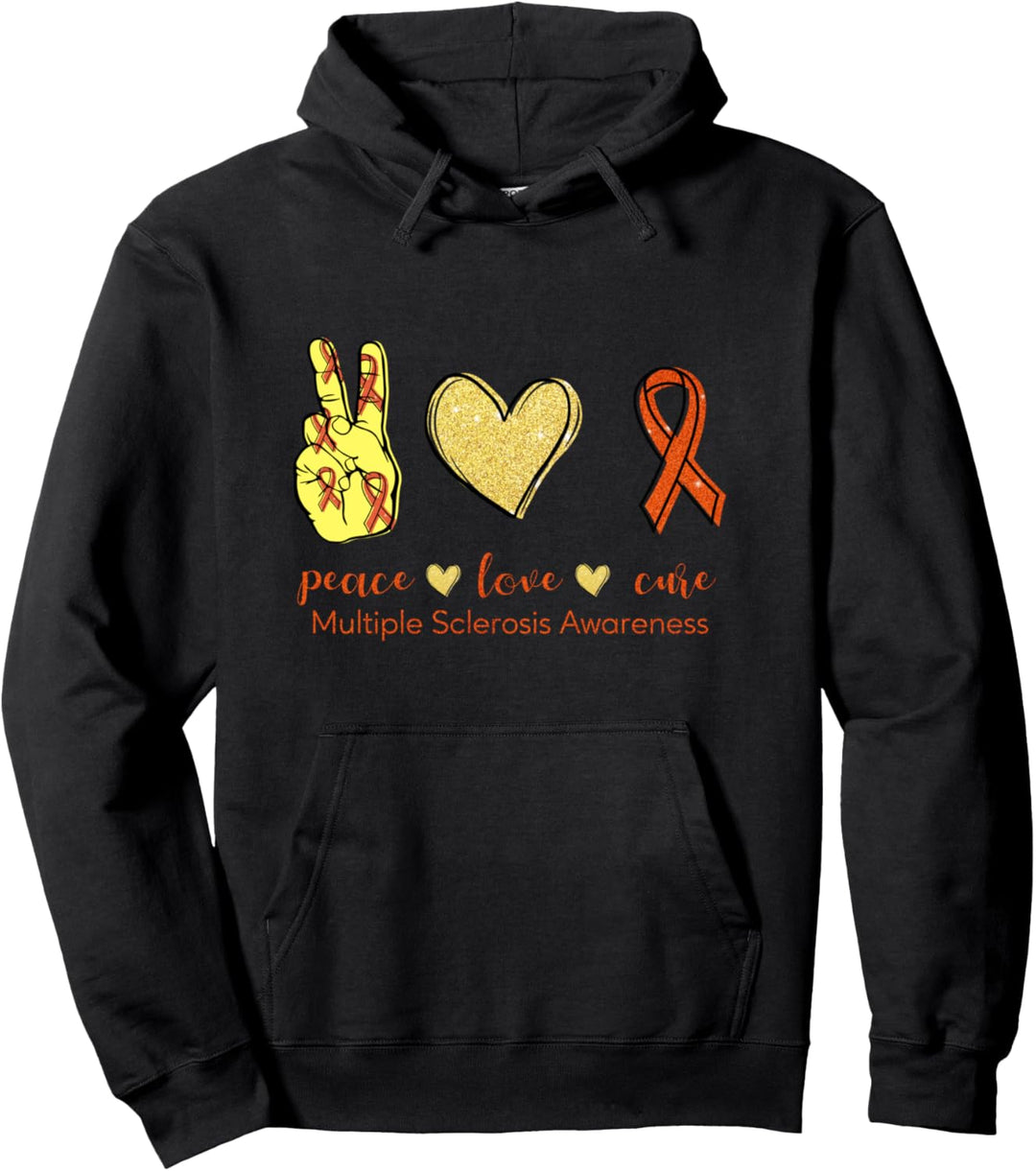 Peace Love Cure Ms Bewusstsein für Multiple Sklerose Pullover Hoodie