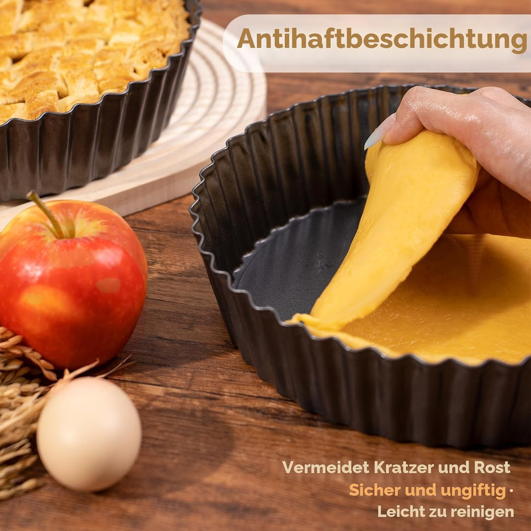 Highkit Tarteform mit Hebeboden 24 cm Quicheform Hoher Rand, Apple Pie Form, Antihaftbeschichtete Qu