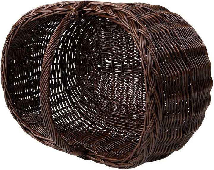 Grosser Vollweidener Kaminkorb/Gartenkorb, Kaminkorb aus ungeschälter Weide, Weidenkorb für Kaminhol