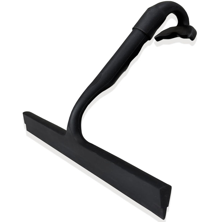 Zindoo Duschabzieher Schwarz Silikon 25 cm mit Haken für Dusche &amp; Glas | Streifenfrei, Vollsilikon s