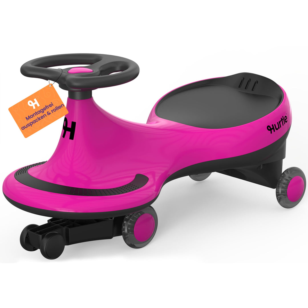 Hurtle Rutschauto Wiggle Drift Car für Kinder Rosa Ohne Batterien Twist and Go fördert Motorik Indoo