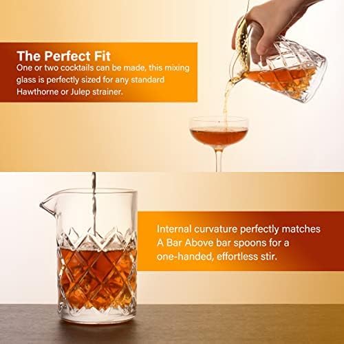 Eligara Cocktail Mixing Glass,Crystal Mixer Glas Cocktail Shaker, Thick Bottom Krug für Martini, Rüh