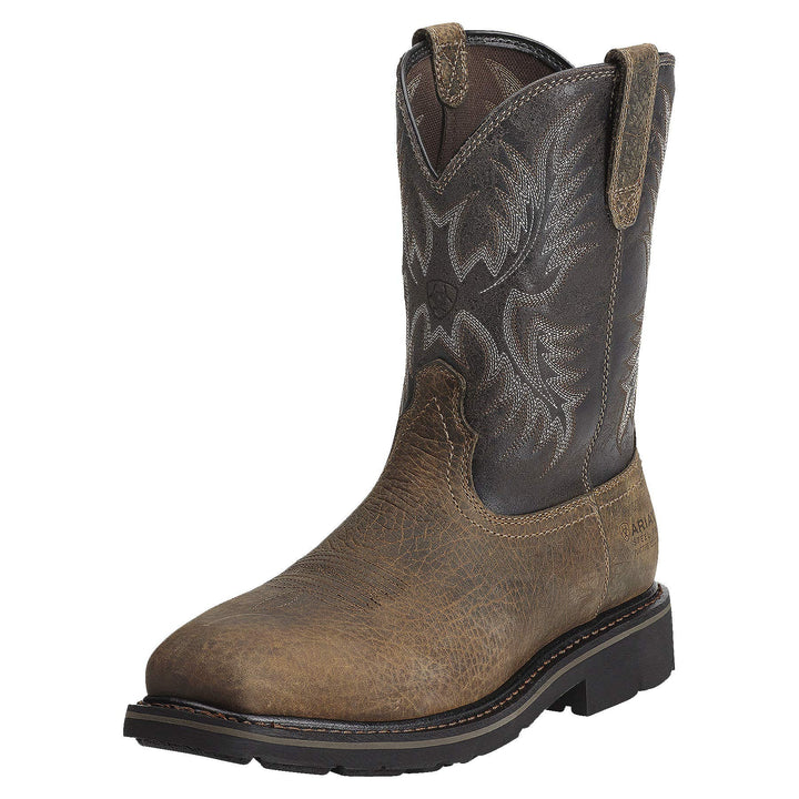 ARIAT Men's Sierra Wide Square Toe Work Boot US 8 2E| UK 7 | EU 41 Earth Black Crunch, US 8 2E| UK 7
