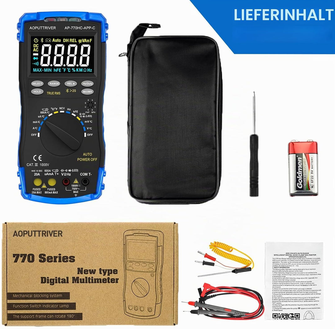 Multimeter Digital AP-770HC-APP 6000Counts Auto/Manueller Bereich Strommessgerät Multi Tester NCV St