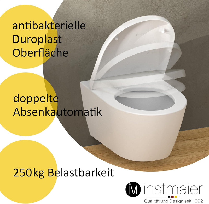 instmaier | D-Form | Toilettendeckel mit Absenkautomatik weiss | Made in Germany | Toilettensitz aus