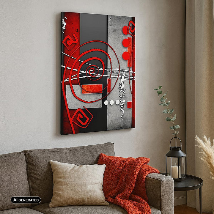 Bilder auf Leinwand 55x100cm Leinwandbild mit Rahmen Grafik geometrische figuren kreis Gross Wanddek
