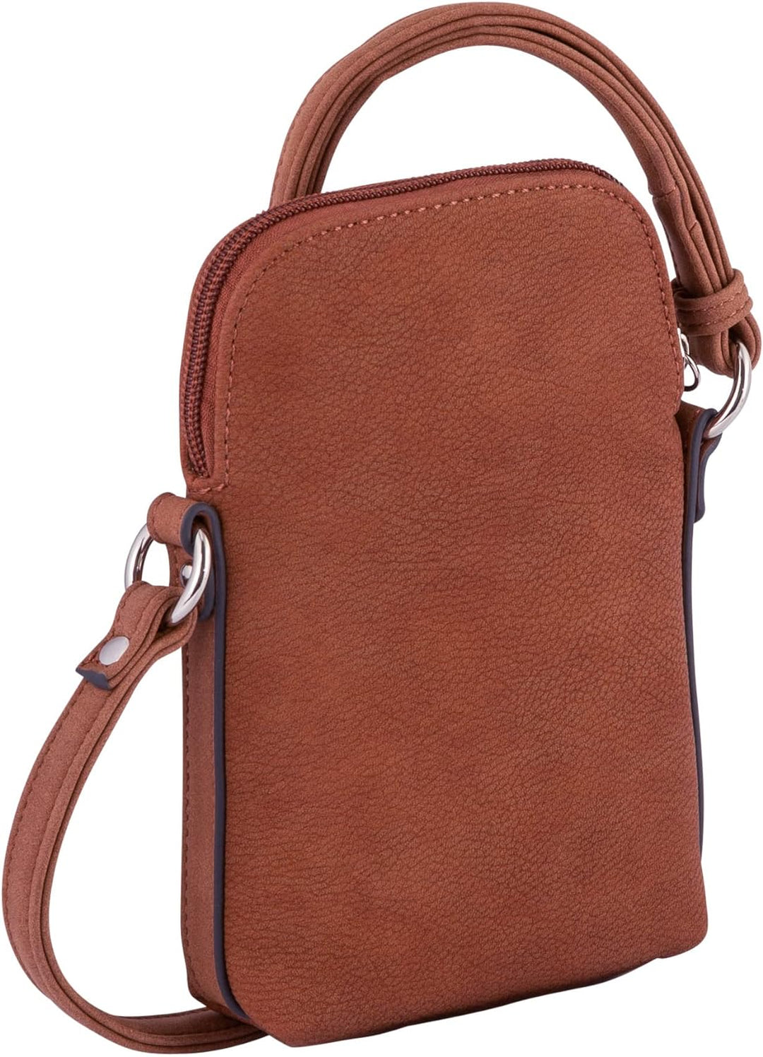 TOM TAILOR bags Caia Damen Handytasche Umhängetasche Klein 12 x 3,5 x 18,5 (LxBxH) Cognac, 12 x 3,5