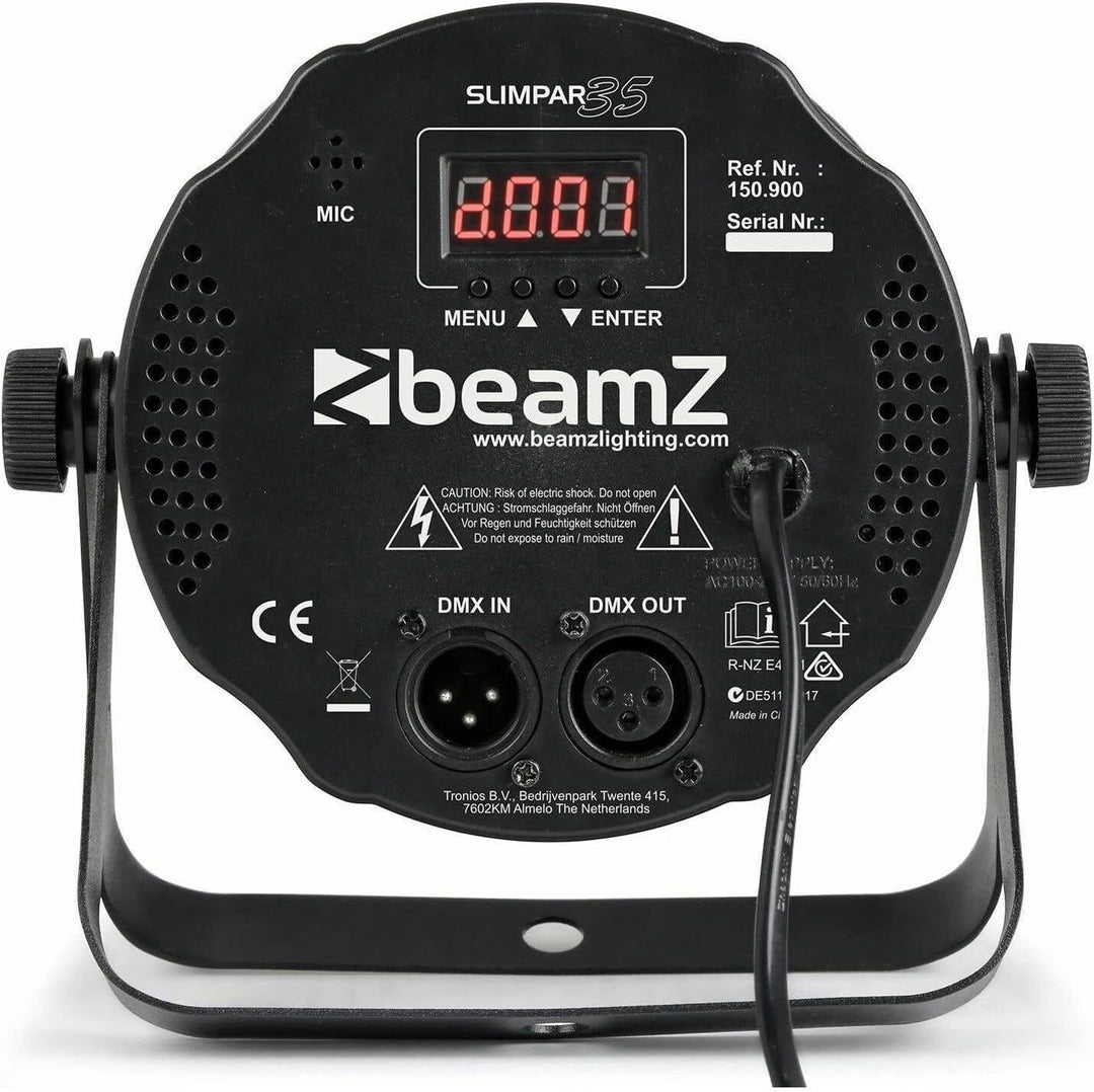 BeamZ SlimPar35 Discolicht Partylicht, PAR RGB Disco Licht LED Strahler Party Lichter, DMX Licht LED
