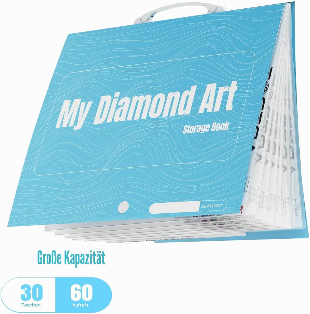 ARTDOT Diamant Painting Bilder Album mit Griff, Diamond Painting Mappe, Sichtbuch in A2 für Aufbewah