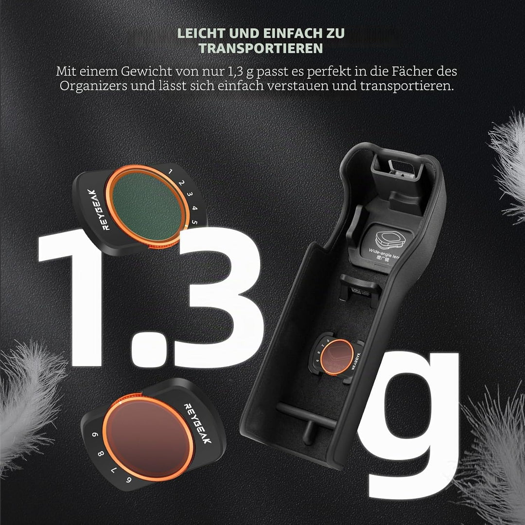 REYGEAK Magnetischer Filterset für DJI Osmo Pocket 3 ,Variabler ND Filter VND 2-512, 1-9 Stop Graufi