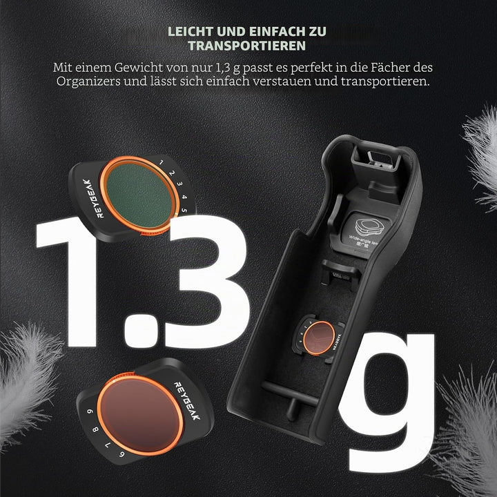 REYGEAK Magnetischer Filterset für DJI Osmo Pocket 3 ,Variabler ND Filter VND 2-512, 1-9 Stop Graufi