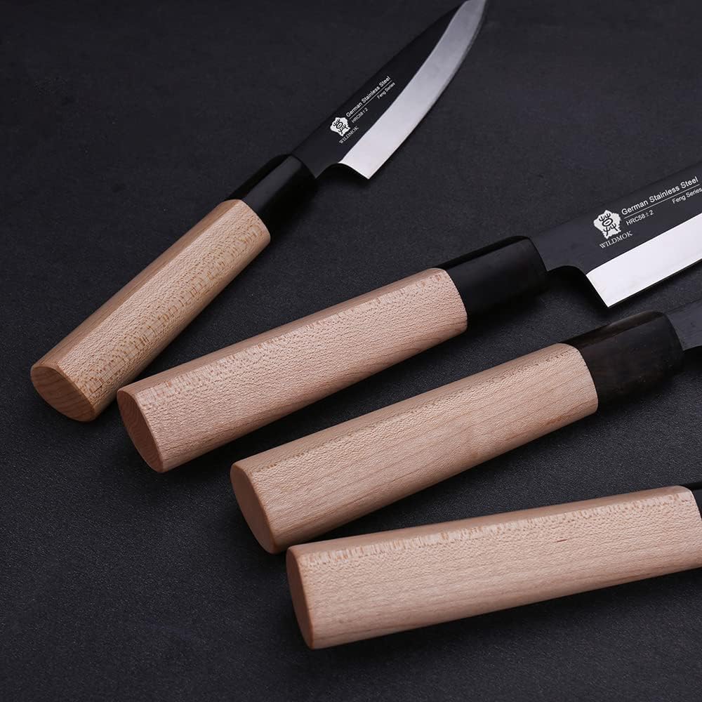 WILDMOK 19,4 cm Deba-Messer Asiatisches Usuba-Lachsmesser Sashimi-Messer Deutsche Edelstahlklinge un