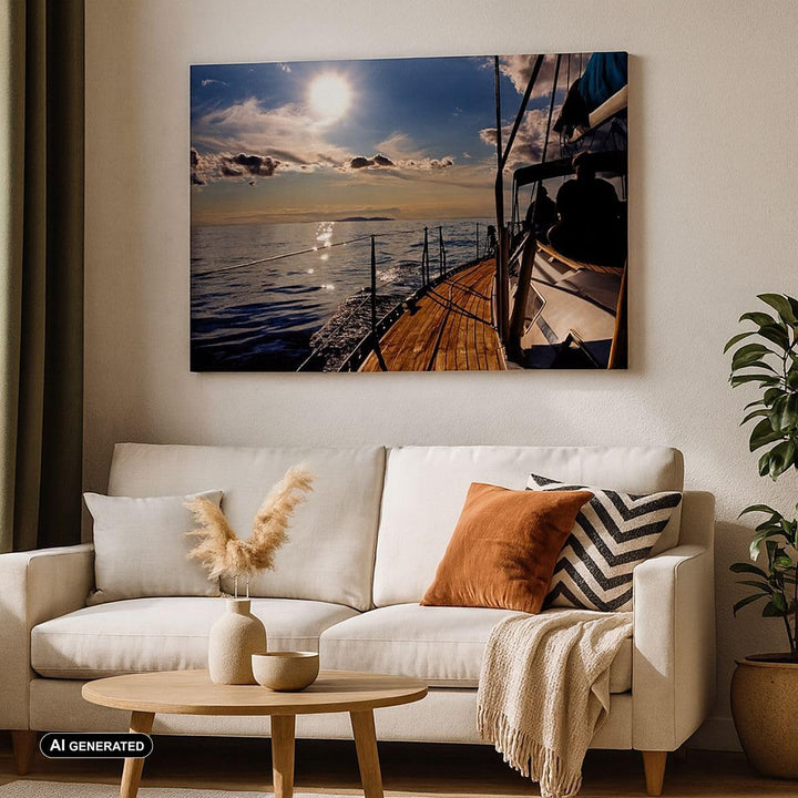Bilder auf Leinwand 100x70cm Leinwandbild Kroatien Yacht Segeln Segelboot Gross Wanddeko Bild Schlaf