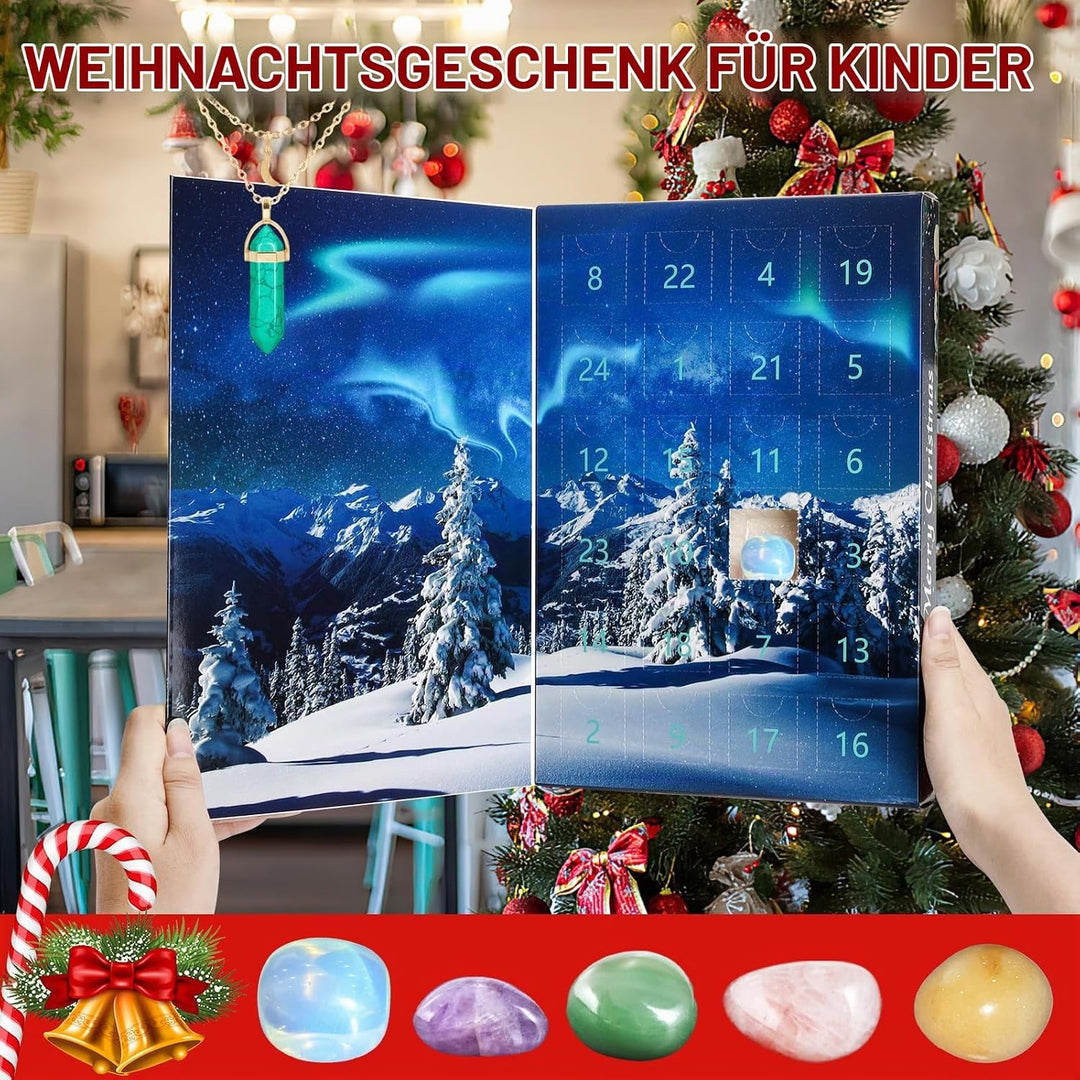Aitsite Adventskalender 2025 Kinder, 24 Tage Adventskalender Cystals, AdventskalenderEdelsteine Erwa