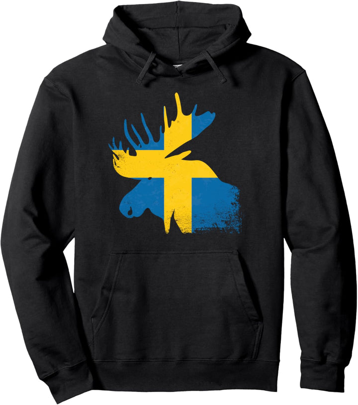 Elch Silhouette Schweden Pullover Hoodie