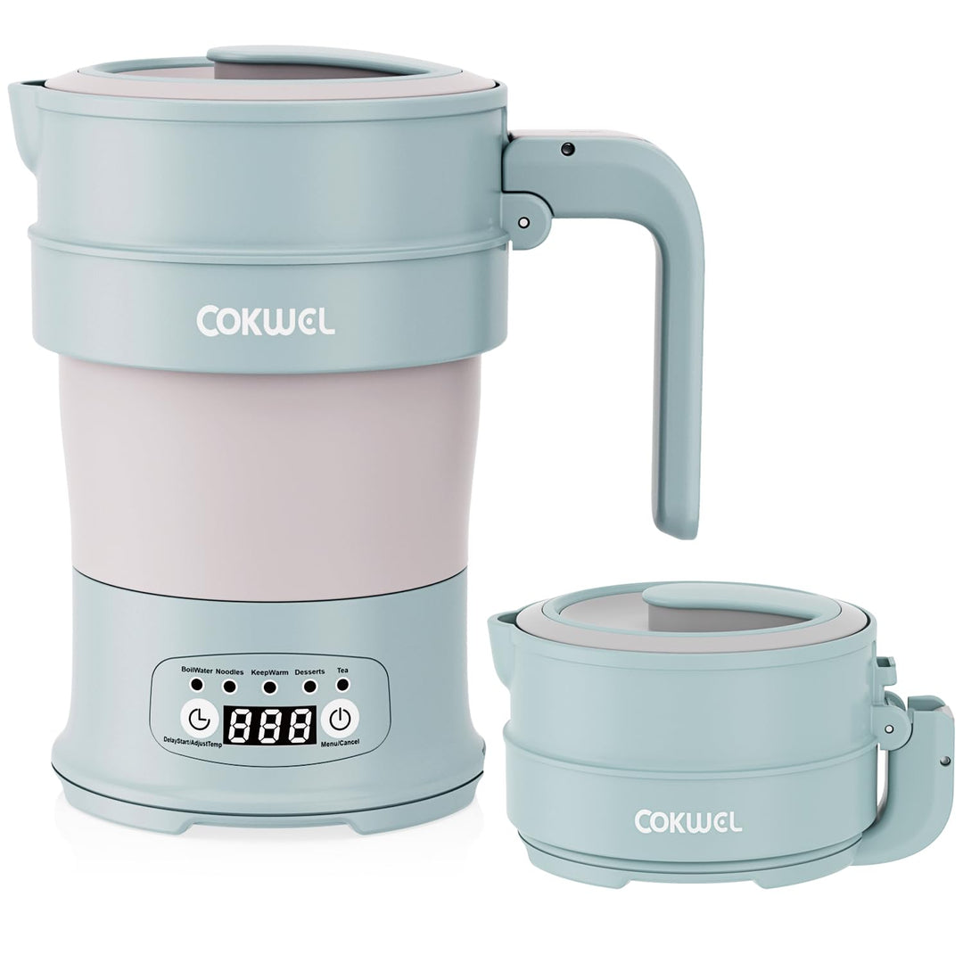 Wasserkocher Faltbar, 0.7L 1000W Klappbarer Tragbarer Mini Elektrischer Wasserkessel, Elektrisch Cam