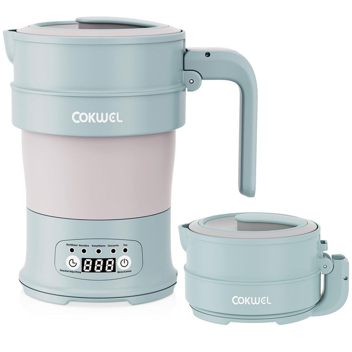 Wasserkocher Faltbar, 0.7L 1000W Klappbarer Tragbarer Mini Elektrischer Wasserkessel, Elektrisch Cam