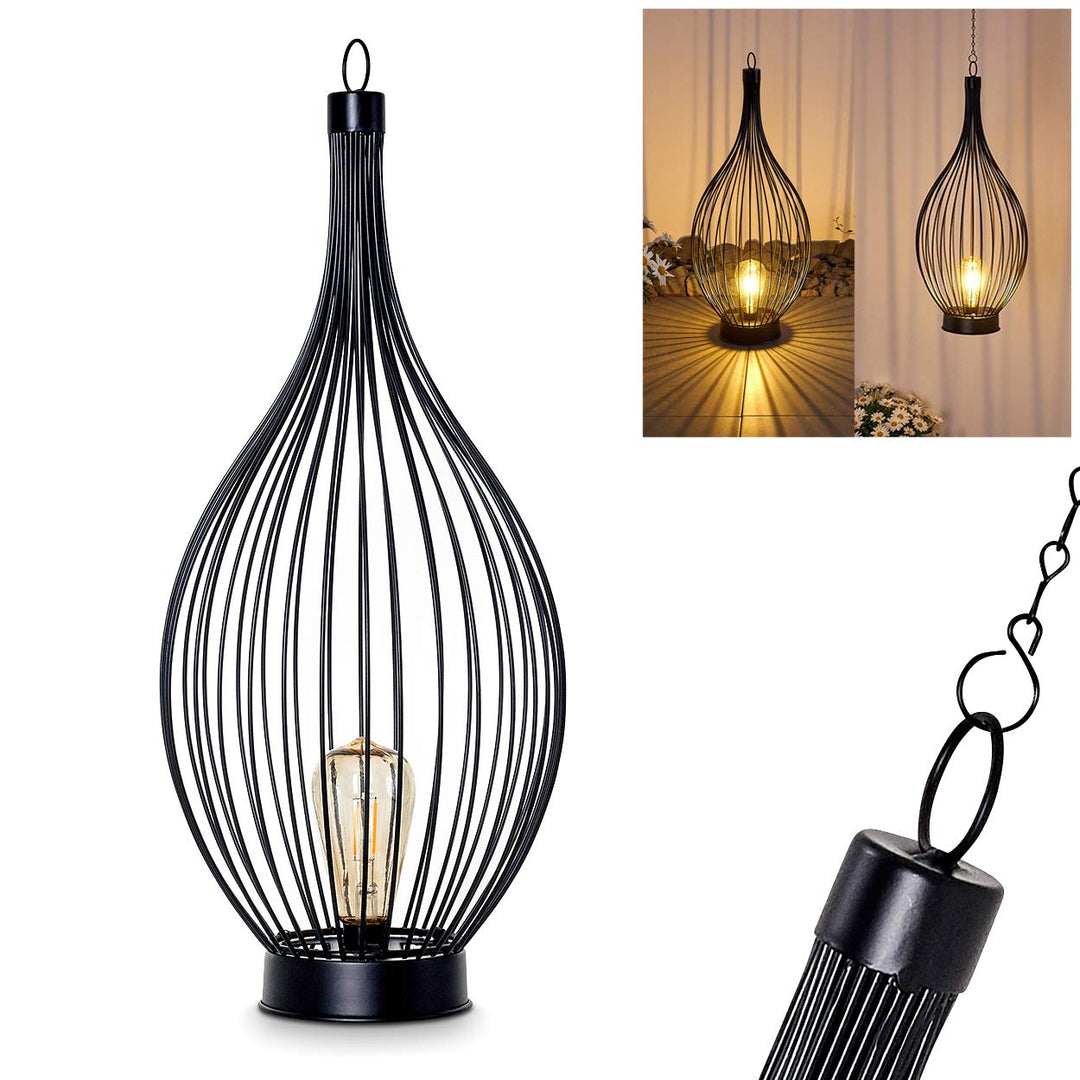 HOFSTEIN LED Solarleuchte Pasadena aus Metall in Schwarz, Aussenlampe mit An-/Ausschalter am Gehäuse