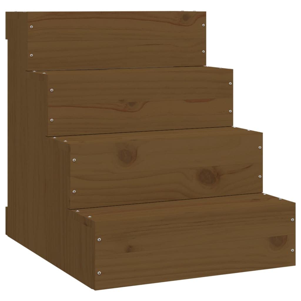 vidaXL Haustiertreppe, Hundetreppe mit Holzrahmen, Katzentreppe mit 3 Stufen, Aufstiegshilfe Treppe