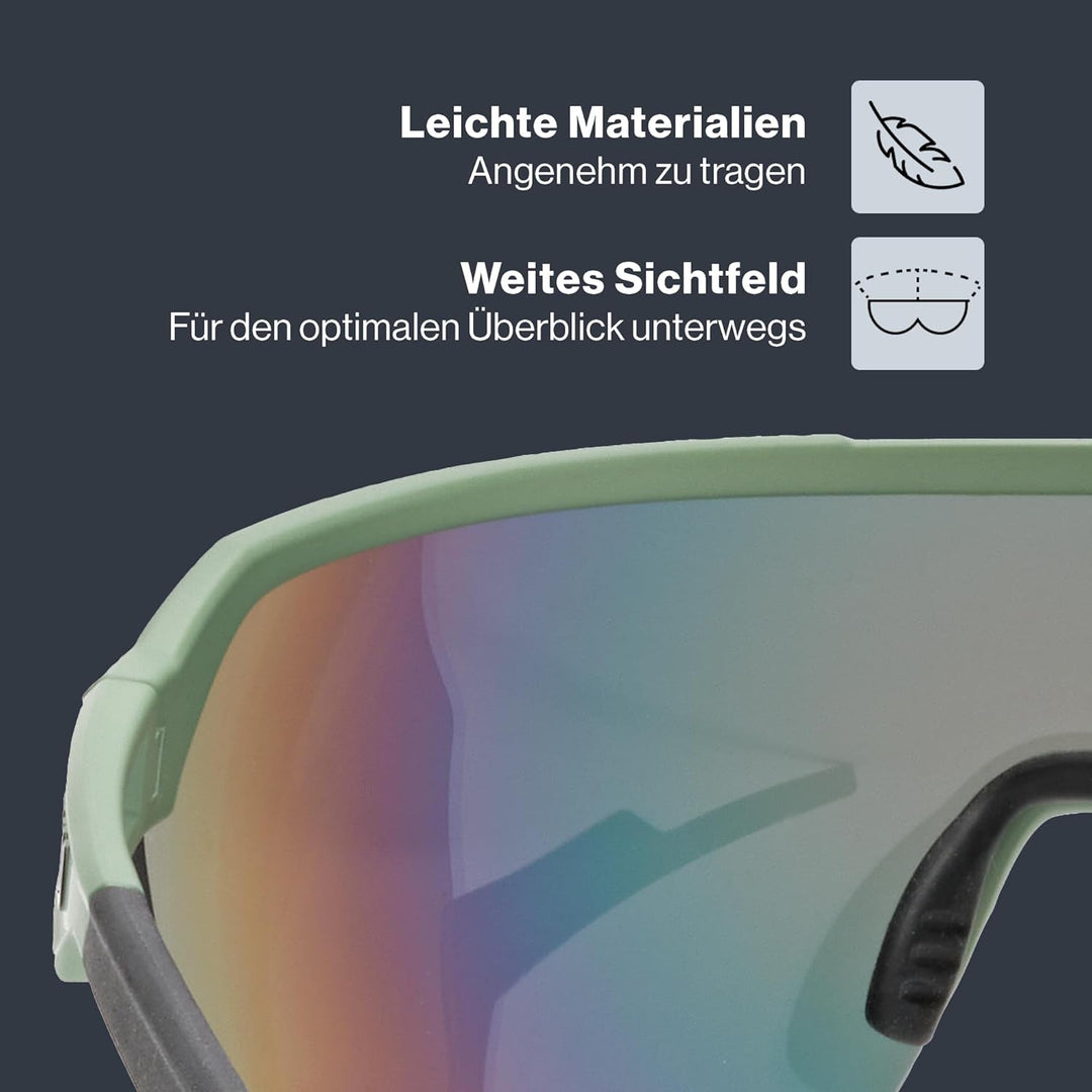 uvex Unisex Sportstyle 227 Sportbrille (1er Pack) Einheitsgrösse olive mat/mirror red, Einheitsgröss
