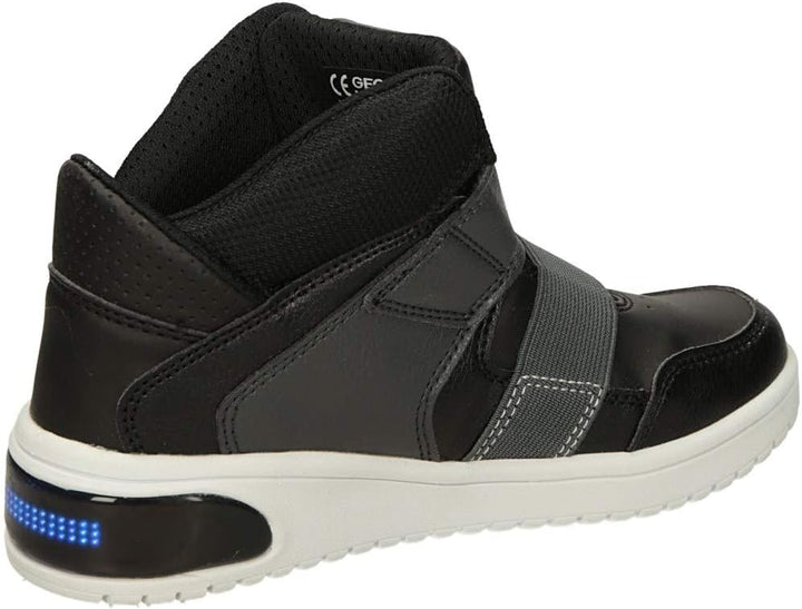 Geox Jungen J XLED Boy A Sneakers 31 EU Schwarz, 31 EU Schwarz