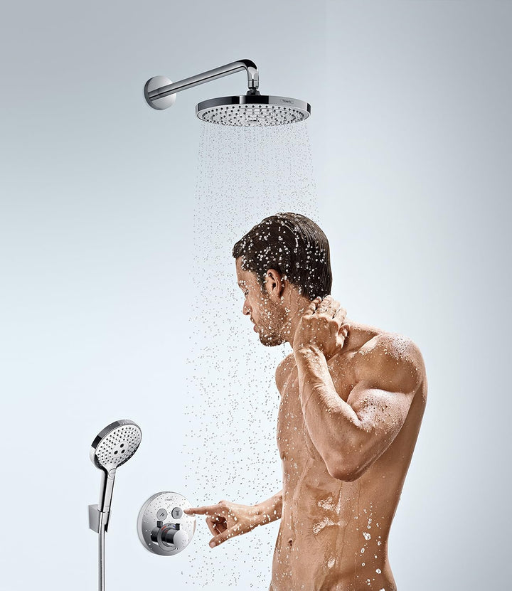 hansgrohe Raindance Select S 240 Duschkopf, Kopfbrause für Wandmontage, 2 Strahlarten, Weiss/Chrom