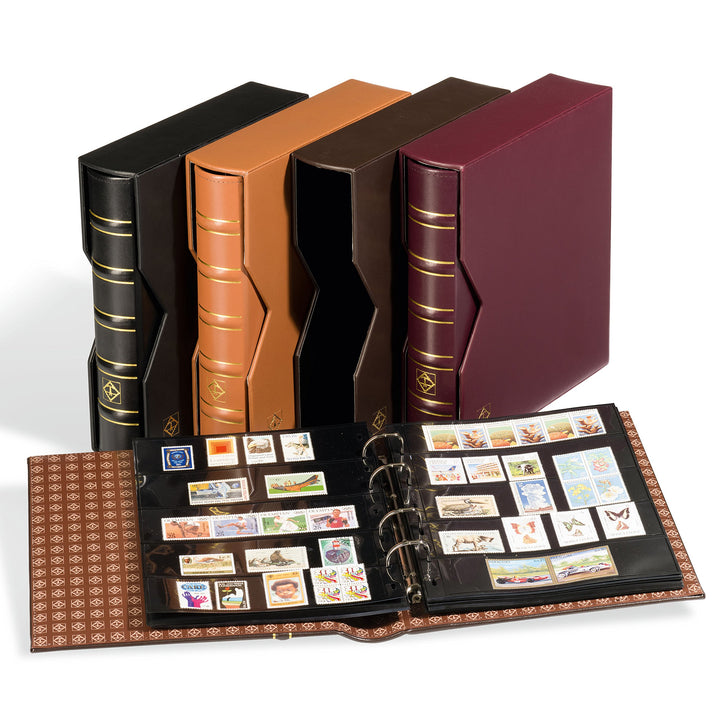 Leuchtturm 341940 Ringbinder OPTIMA - Sammel-Ledermappe im Classic-Leder Design - inkl. Schutzkasset