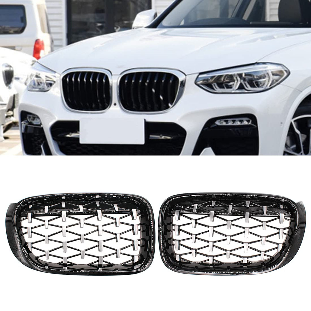 HZYCKJ Front Kühlergrille für BMW F26 X4 F25 LCI X3 Facelift 2014-2018 Diamond Nierengrill Grills Au