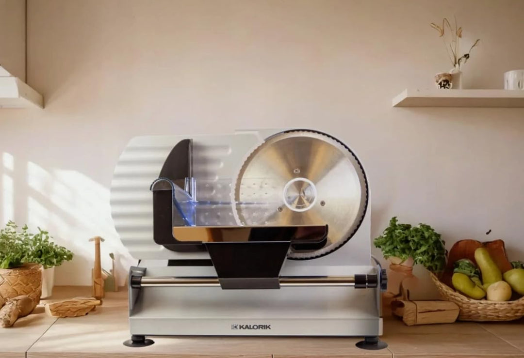 Metall-Aufschnittmachine KALORIK AS2000SR mit Zwei Austauschbaren Klingen Silber 220W Schnittstärker