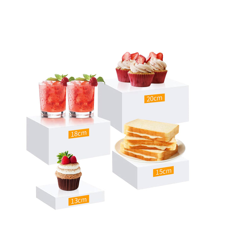 YumSur 5'', 6'', 7'', 7.8''Buffet Riser Acryl Ständer，4 Stück Lebensmittelerhöhung, Cupcake, Lebensm