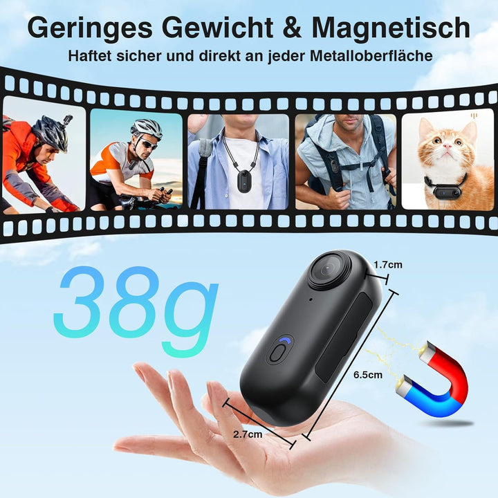 cyi Ultra HD Actionkamera 4K/30FPS mit WiFi, 30m Wasserdicht & 120° Weitwinkel, Tragbare Mini SportK