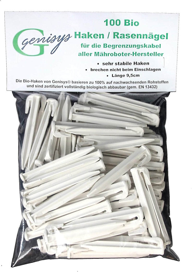 Bio Haken abbaubare Nägel kompatibel für Wolf Garten LOOPO ® Kabel Befestigung verrottende Heringe a