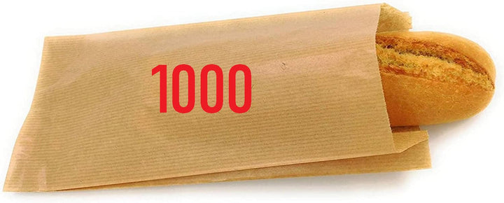 1000 Kraftpapiertüten / Papiertüten für Snacks, Kraftpapier, Lebensmittel, Papiertüten ohne Griffe,
