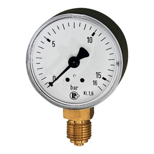 RIEGLER 101789-6304 Standardmanometer, Stahlblechgeh., G 1/4 unten, -1/+3,0 bar, Ø 63, 1Stk