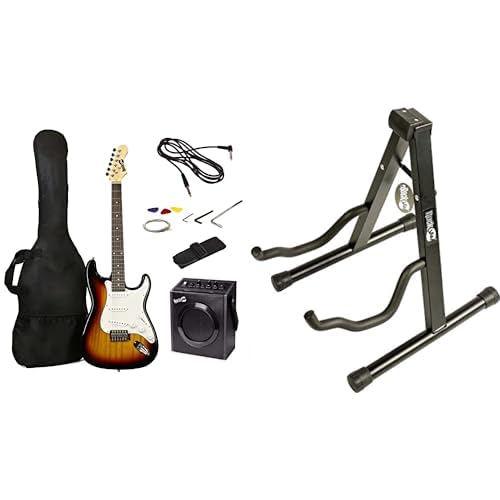 RockJam Full Size Electric Guitar Kit with 10-Watt Guitar Amp, Lessons, Strap, Gig Bag, Picks, Whamm