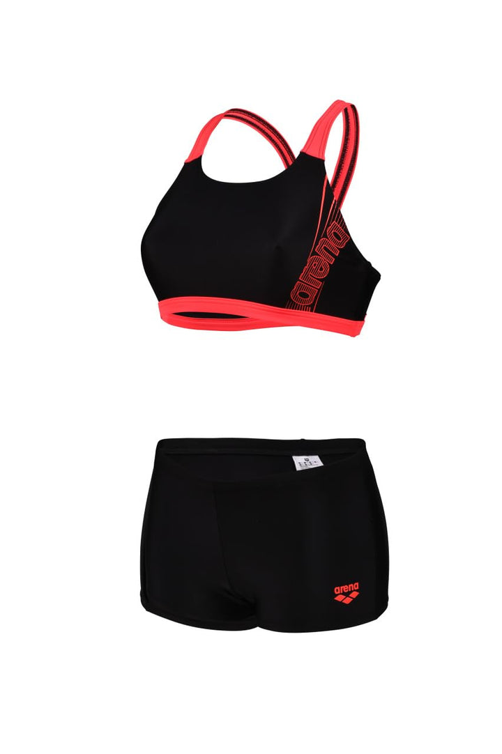 ARENA Damen Women's Dreamy Bikini Energy Back Bikini (1er Pack) 38 Black-fluo Red, 38 Black-fluo Red