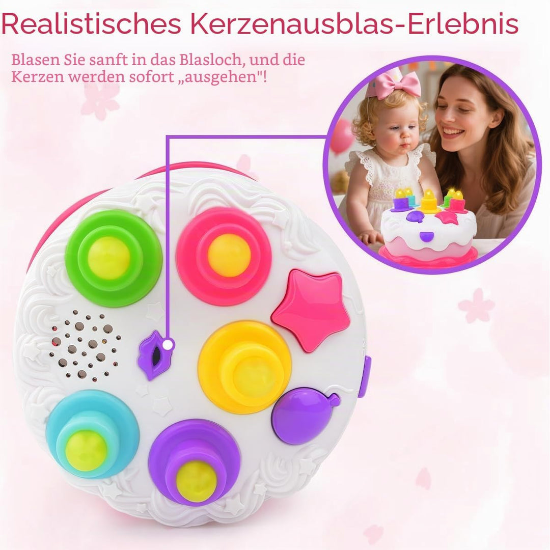 Love&amp;Mini Pretend Geburtstag Kuchen Spielzeug - Musikspielzeug Kuchen für 1 Jahr alte Jungen Mädchen