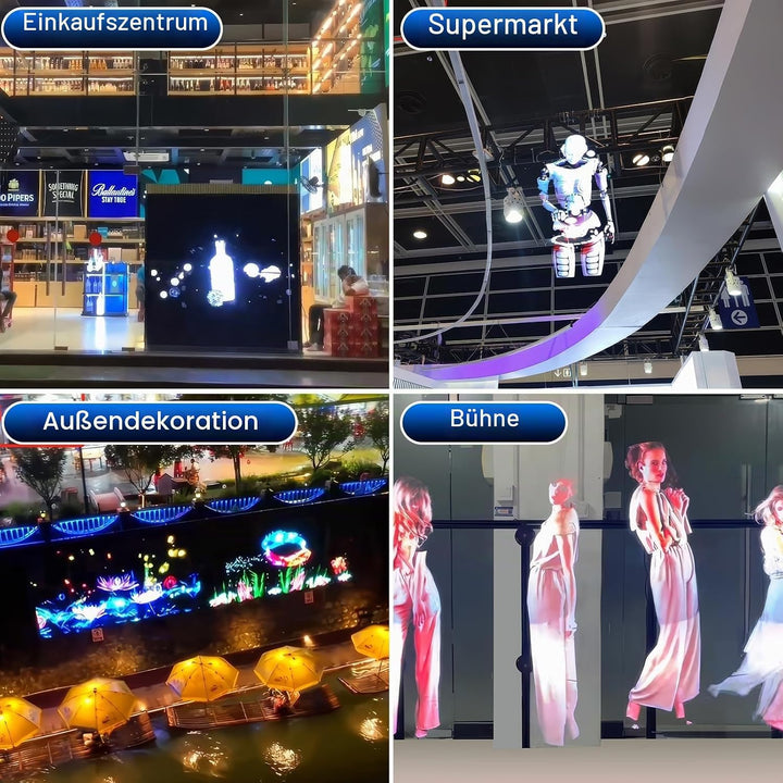 65CM 3D Hologramm Projektor mit WiFi und Bluetooth,3D Hologramm Fan mit 768 LEDs und 2500 cd/m² und
