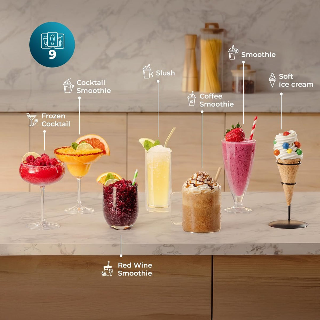Cecotec Slush Maschine Twist&Ice Cream, 9 Modi für Slush, Frozen Cocktails, Smoothies und Eis, 1,3 L