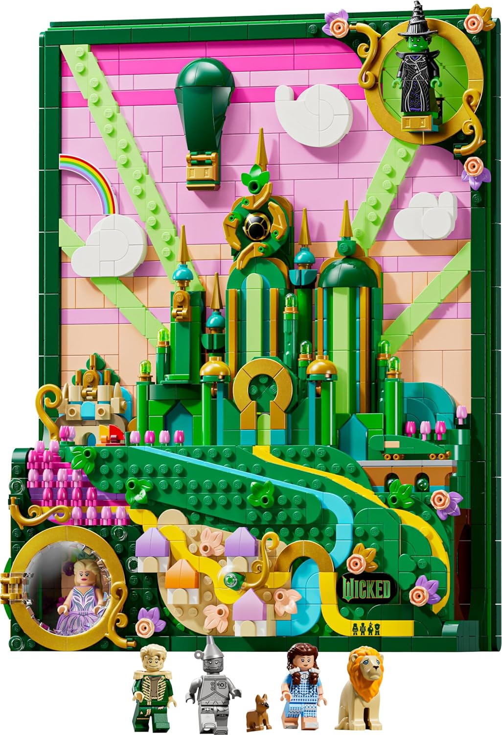 LEGO Wicked Emerald City Wandkunst - 3D Bauset für Erwachsene - Ausstellungsmodell mit 6 Minifiguren