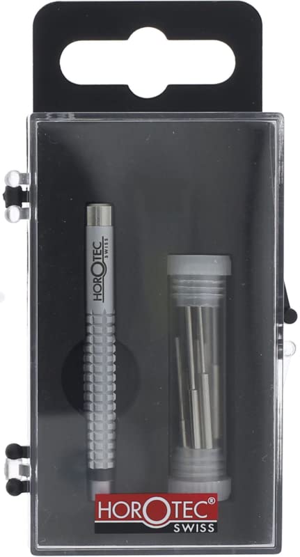 HOROTEC MSA10.533 – Splinttreiber mit Messinggriff und Amboss, Edelstahl, mit 11 Stiftentreiber, gra