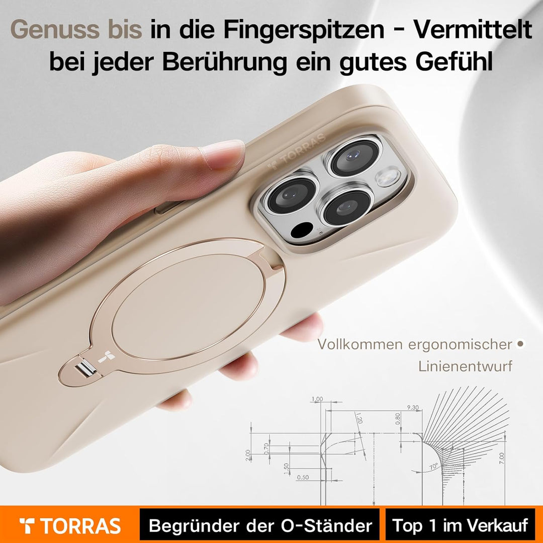 TORRAS Ostand Q3 Fusion für iPhone 16 Pro Max Hülle für Magsafe (Magnetischer Robust Standring) Zert